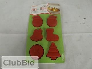 Qty of (3) Touch of Cheer Holiday Shapes Cupcake Molds 
