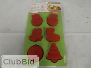 Qty of (3) Touch of Cheer Holiday Shapes Cupcake Molds 
