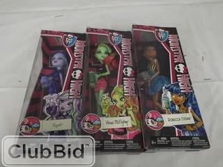 Qty of (3) Monster High Dolls 
