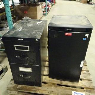 Filing Cabinet and Small Fridge (Located on Rack W4)