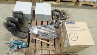 Electrical Panel Boxes, Paper Towel Dispensers, Rubber Boots and Misc. Tools (Located on Rack W5)