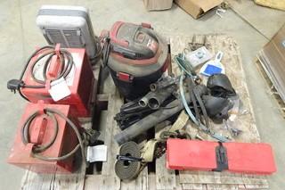 Wet / Dry Vacuum, Heater (230C AC) Tie Down Straps and Misc. Items