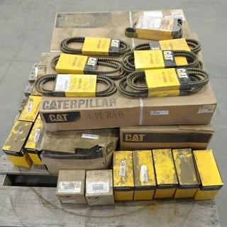 Quantity of Caterpillar Belts and Filters (Located on Top Rack W)