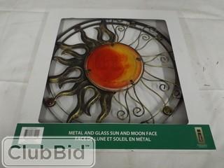 Infinity Metal & Glass Sun and Moon Face 
