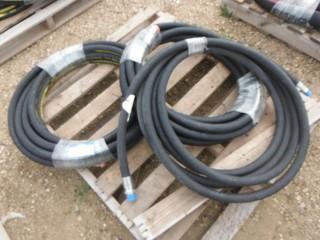 (3) 1" Hydraulic Hose 25' Long 