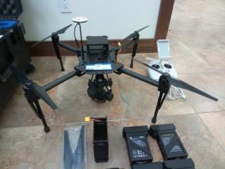DJ1 Matrice 100 Drone C/W GL658 Controls, (4) TB48D Battery Packs, Charger, Set Of (2) Spare Rotor Blades, ZenmuseX5 Camera Assembly, Transport Box (Retail $7800)