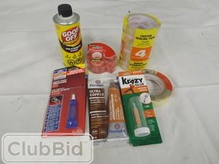 Lot of Assorted Tapes & Glues 
