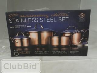 8 Pc Stainless Steel Pot & Pan Set 
