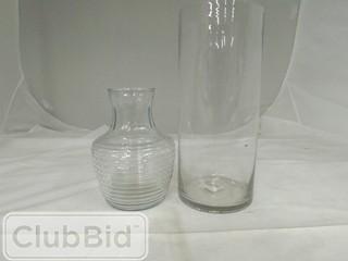 Qty of (2) Glass Vases 
