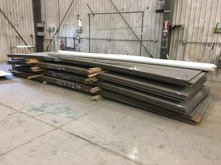 Quantity of (11) Bevelled Steel Plates 72" x 225" Pt# 107724 *Correction* MTR's are NOT Available. (Bottom Lift)