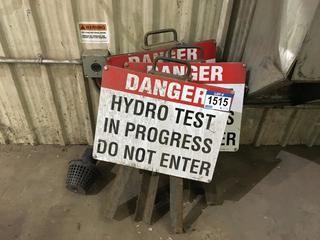 Quantity of (3) Hydro Test Signs.