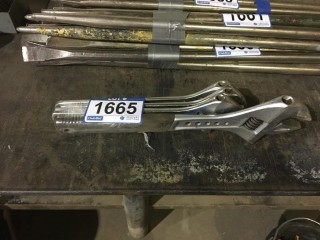 Quantity of Assorted 12" and 15" Crescent Wrenches.