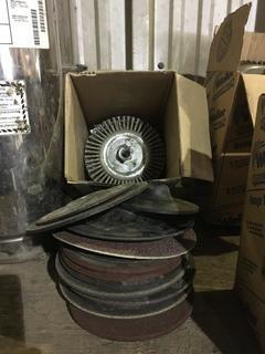 Quantity of Assorted Abrasive Grinder Wheels and Wire.
