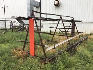 8'x18' Pipe Rack w/Assorted Angle Iron & Flat Iron.