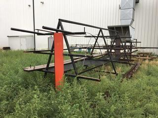 8'x18' Pipe Rack w/Assorted Angle Iron & Flat Iron.