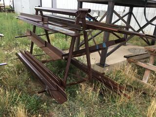 6'x4' Pipe Rack w/Assorted Angle Iron & Flat Iron.