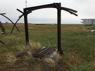 4'x6'x7'H I Beam Stand w/Assorted Angle Iron Compression Rings.