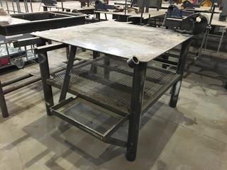 48" X 48"X 36"h Welding Table W/6" Vise, Bottle Stand, Welding Station. 