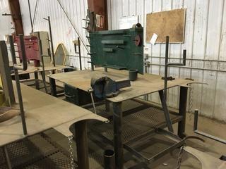 48" X73 1/2" X 36" h W/6" Vise, Bottle Stand & Welding Station. 