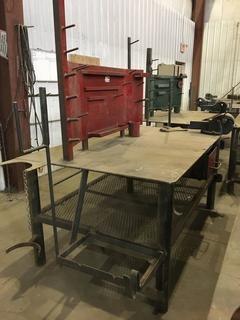 48" X 73 1/2" X 36" h Welding Table W/6" Vise, Bottle Stand.