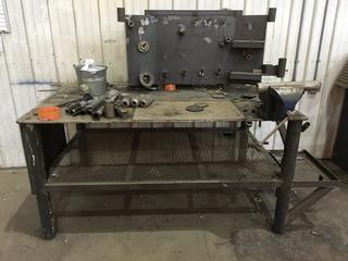 48" X 96" X 36" h Welding Table W/8" Vise, Bottle Stand.