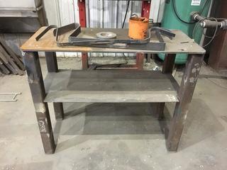 21" X 45'' X 36" h Metal Table. 