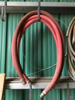 Quantity of 1 1/2" General Purpose 150 PSI Rubber Hose. 