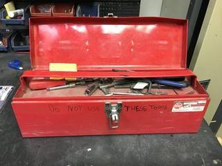 19" X 6" X 6" Tool Box W/Assorted Tools. 