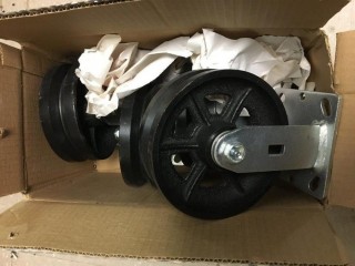 Set Of V-Notch 6" Steel Castors. 