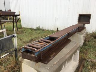 15" X 15' X 6'  Metal Roller/Conveyor. 