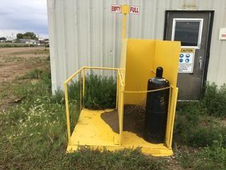 5' X  5' Bottle Rack W/Ramp, W/Two Bottles Acetylene. 