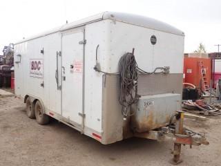 2008 Wells Cargo 8' X 20' T/A Enclosed Shop Trailer C/w Ball Hitch, Stamford 25kva Genset w/ Isuzu 4-cyl, Work Bench, Side And Rear Doors. CVIP 11/2019. VIN 1WC200J2984068212 **LOCATED IN CARBON**
