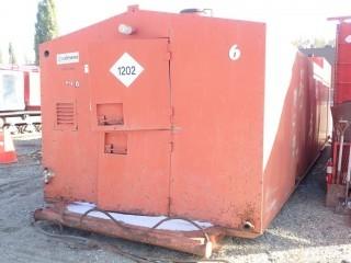 Unit 835: Skid mounted Boiler Building; Boiler: Williams & Davis Model 777 80-hp boiler w/ igniter, water tank & transfer pump. Boiler building also includes fuel tank, storage compartments, drain ports & roof access ladder, fuel tank out of service 12/31/12. *Buyer Responsible For Load Out*