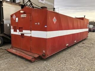 Unit 838: Skid mounted Boiler Building; Boiler: Williams & Davis Model 777 80-hp boiler w/ igniter, water tank & transfer pump. Boiler building also includes fuel tank, storage compartments, drain ports & roof access ladder. *Buyer Responsible For Load Out*