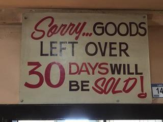 Vintage "Goods Will Be Sold" Sign. 