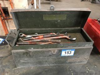 Metal Tool Box With Assorted Hand Tools. 