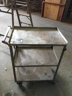 16" X 24" X 32" H Rolling Metal 3 Shelf Cart. 