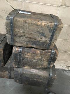 (3) Wooden Floor Blocks. 