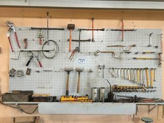 Board Station c/w Assorted Tools, Wrenches, Impact Sockets, Ratchet, Bars, Etc. 