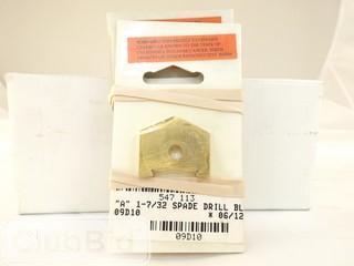 Qty of (4) A 1-7/32" Spade Drill Blades 
