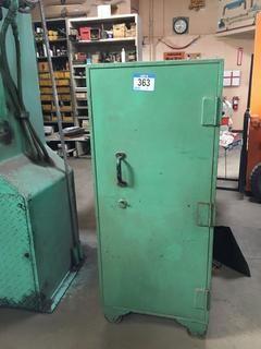 22" X 26.5" X 52.5" Metal Safe c/w Contents. 