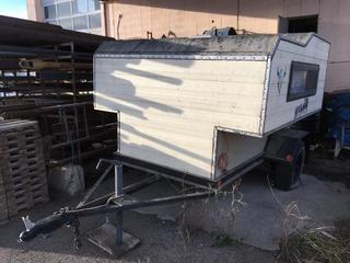 Mountain Man Slide In Camper Mounted On Single Axle Utility Trailer. 