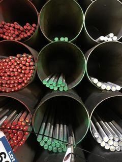 Quantity of Assorted Lengths 3/8" Straight Rod Threaded at Both Ends.