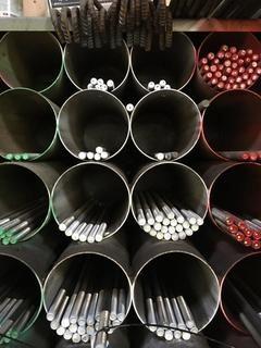 Quantity of Assorted Lengths 7/16" Straight Rod Threaded at Both Ends.