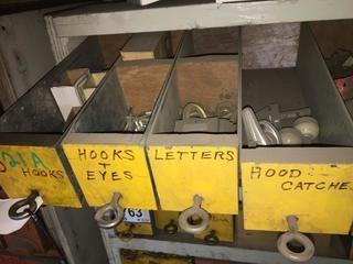 Quantity of Assorted Hooks, Latches & Brackets.