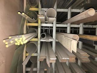 Quantity of Assorted Sizes/Lengths Flat Bar and Round Tubing.