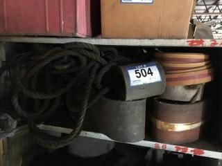 Assorted Belt Drives, Various Sized Straps, Metal Clamps.