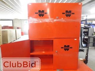 Qty of (2) Wurth Parts Storage Cabinets w/ Lock & Key 22" x 34" x 9" 
