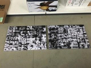 Lot of (2) Black & White Canvasses, 30"H x 20"W.