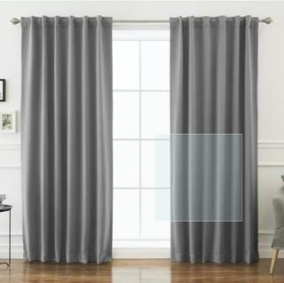 Lot of (3) Beachcrest Home Sweetwater Blackout Solid Thermal Curtain Panels, Grey, 52"W x 84"L.